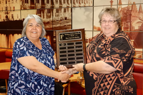 Karen Brownlee with the adeleine Delbaere Memorial Award for 2016